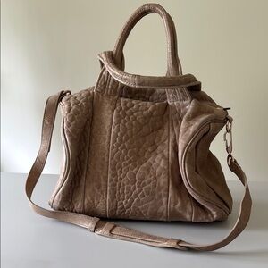 Alexander Wang Rocco Duffle with Rose Gold Hardware Leather Handbag - Latte